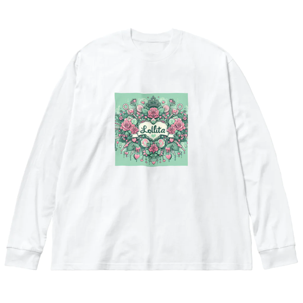 まんまるちゃんのSweet Lolita 🍭 ミントグリーン Big Long Sleeve T-Shirt