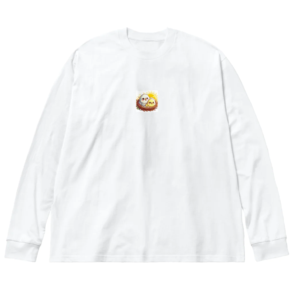 Leicafeのセキセイひな2羽のグッズ Big Long Sleeve T-Shirt