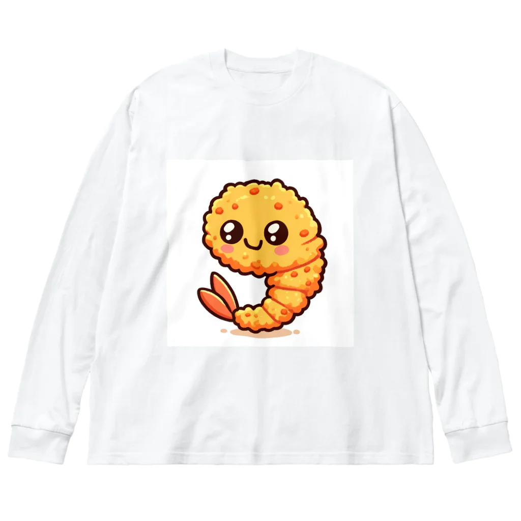 moka_mattarliのエビふりゃ〜くん ビッグシルエットロングスリーブTシャツ