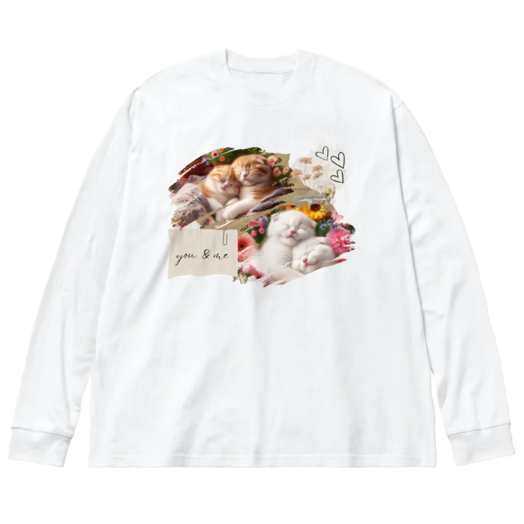 Neneko ❧  夢幻【むげん】の添い寝仔猫 ビッグシルエットロングスリーブTシャツ