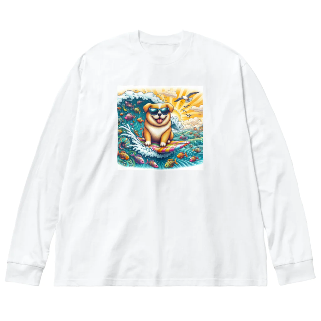 Mizのゆるハウスのサーフィンワンコ Big Long Sleeve T-Shirt