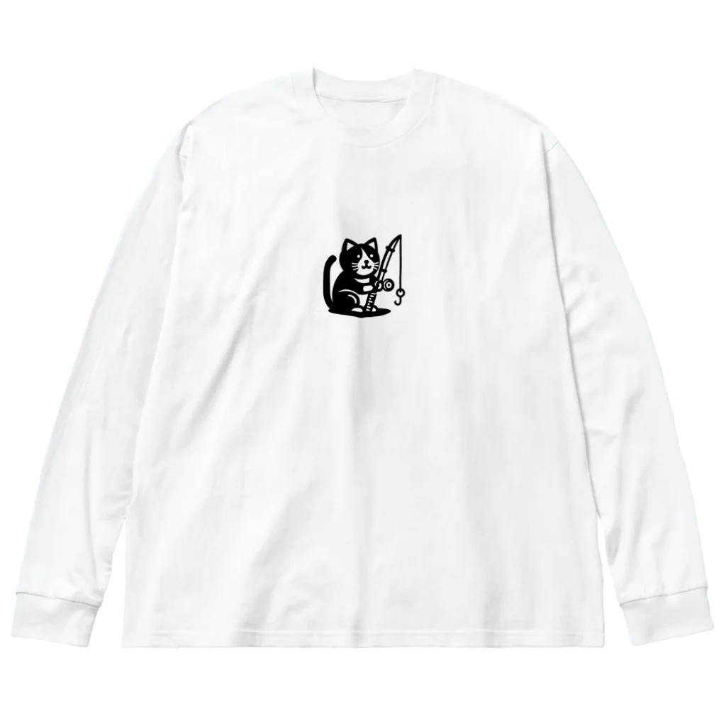 fish-man13の釣り猫 ビッグシルエットロングスリーブTシャツ