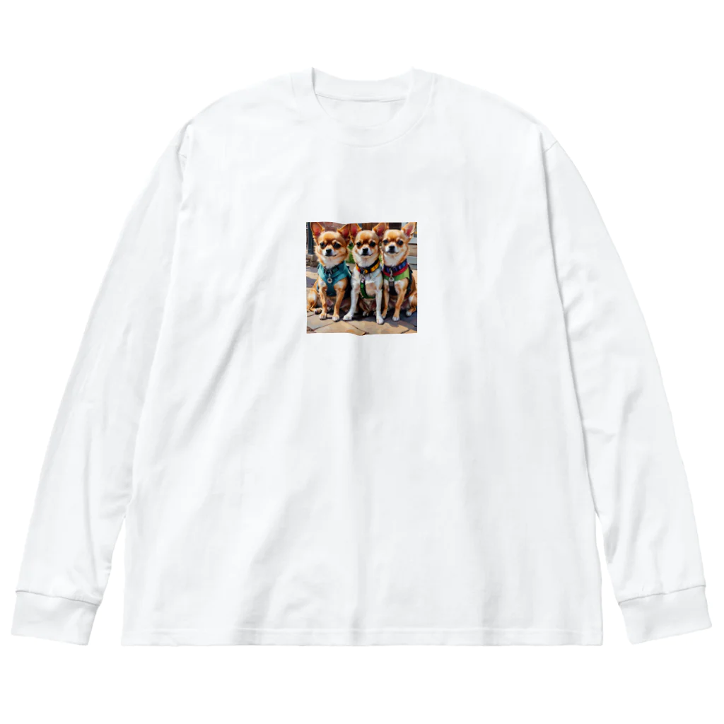 kilkoameaのかわいさ満点おさんぽチワワ兄弟 Big Long Sleeve T-Shirt