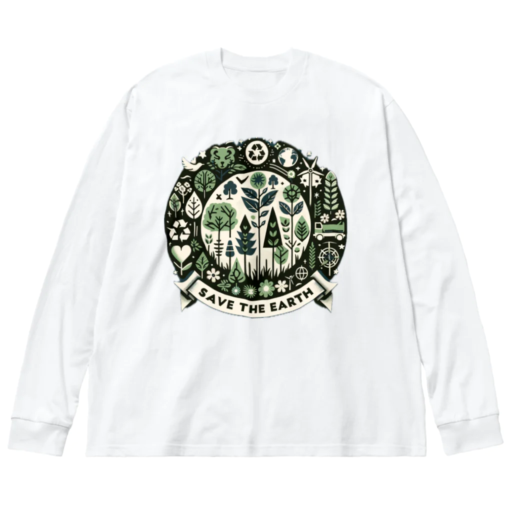 tau18のSAVE THE EARTH Big Long Sleeve T-Shirt