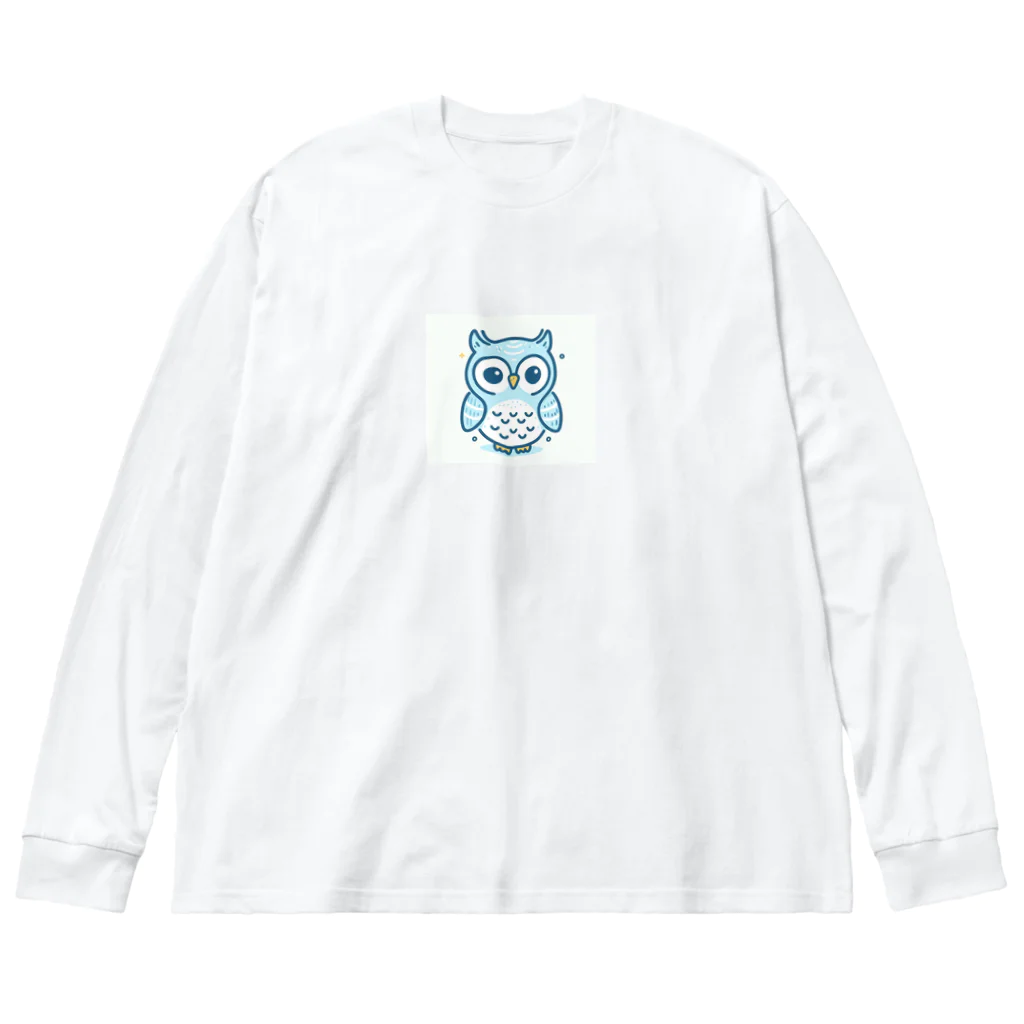 strawberry168の可愛いフクロウのキャラクターグッズです ビッグシルエットロングスリーブTシャツ