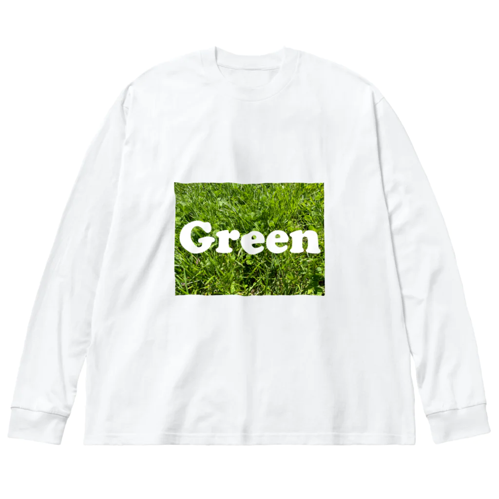 atelier_lapislazuliのGreen ビッグシルエットロングスリーブTシャツ