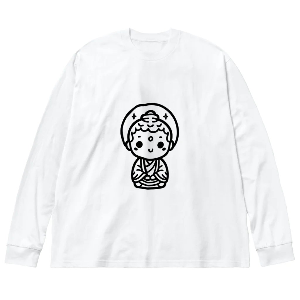 BOSATUのかわいい菩薩のシンプルイラスト ビッグシルエットロングスリーブTシャツ