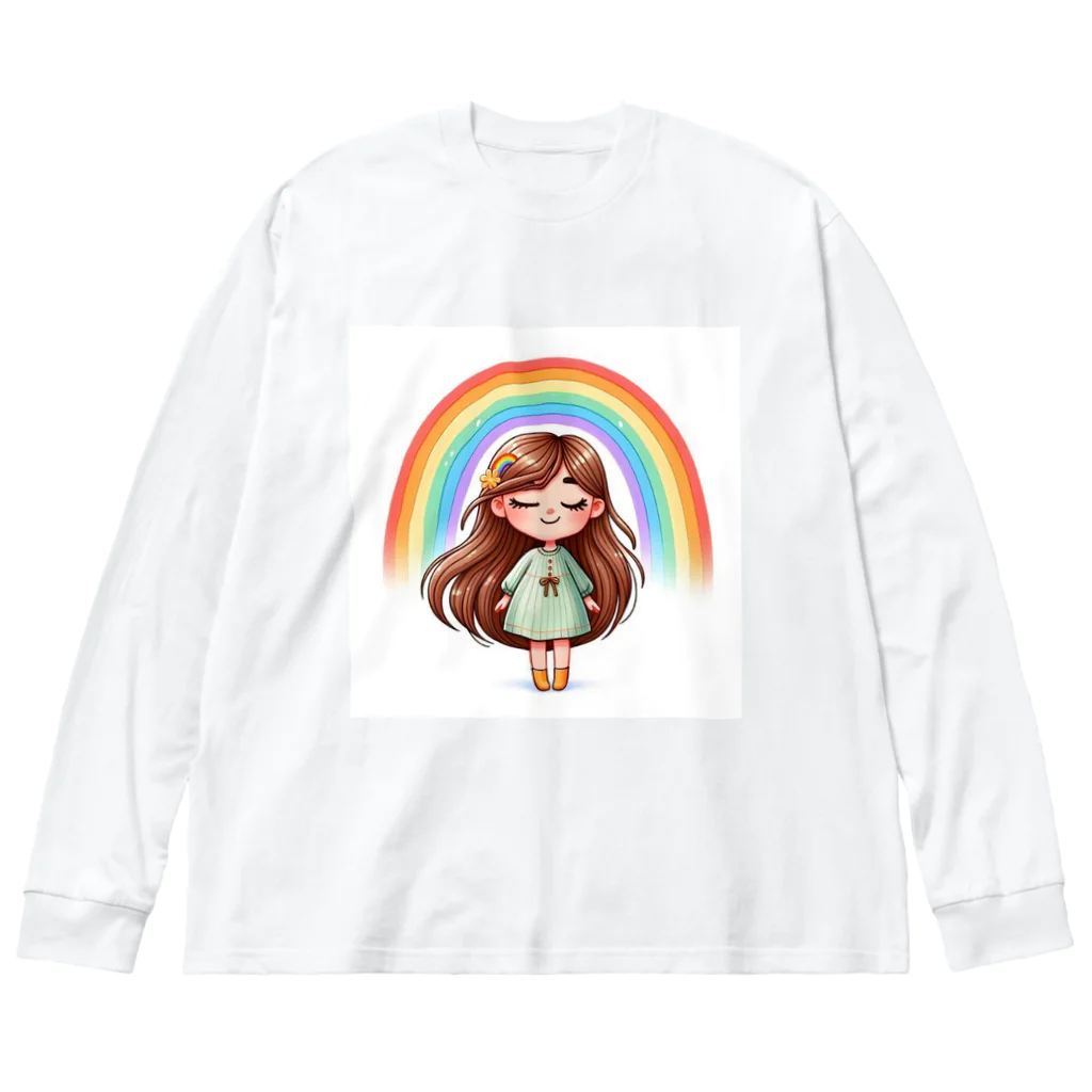 いおかんショップのHappyGirl Big Long Sleeve T-Shirt