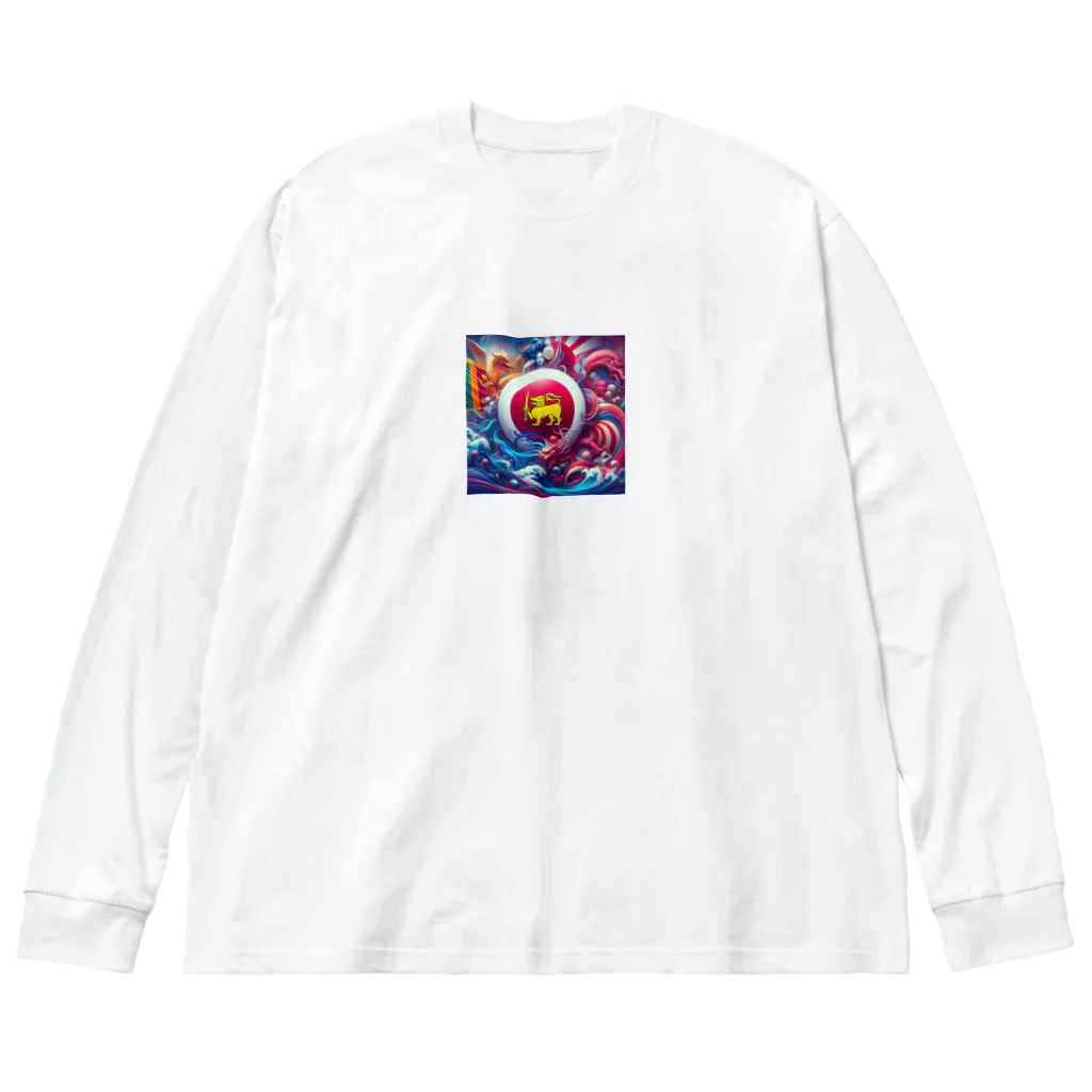 人工美術館の日本とスリランカの国旗融合してみた！ Big Long Sleeve T-Shirt