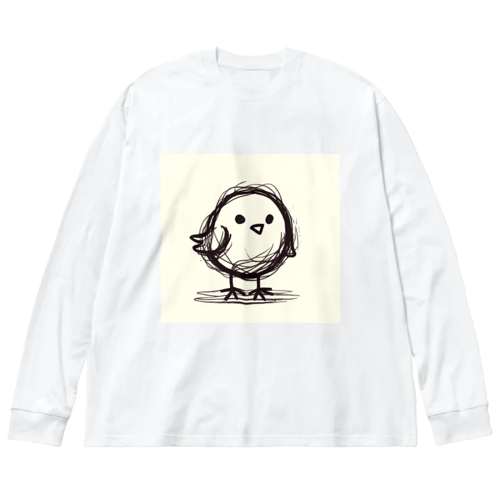 m aのてがきひよこのピピ ビッグシルエットロングスリーブTシャツ