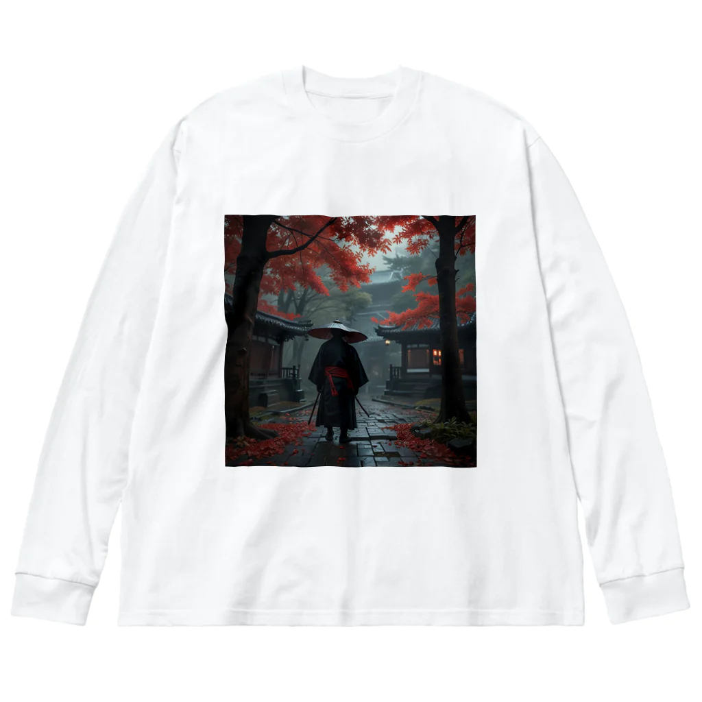 中村マコトの雨の中の侍 Big Long Sleeve T-Shirt