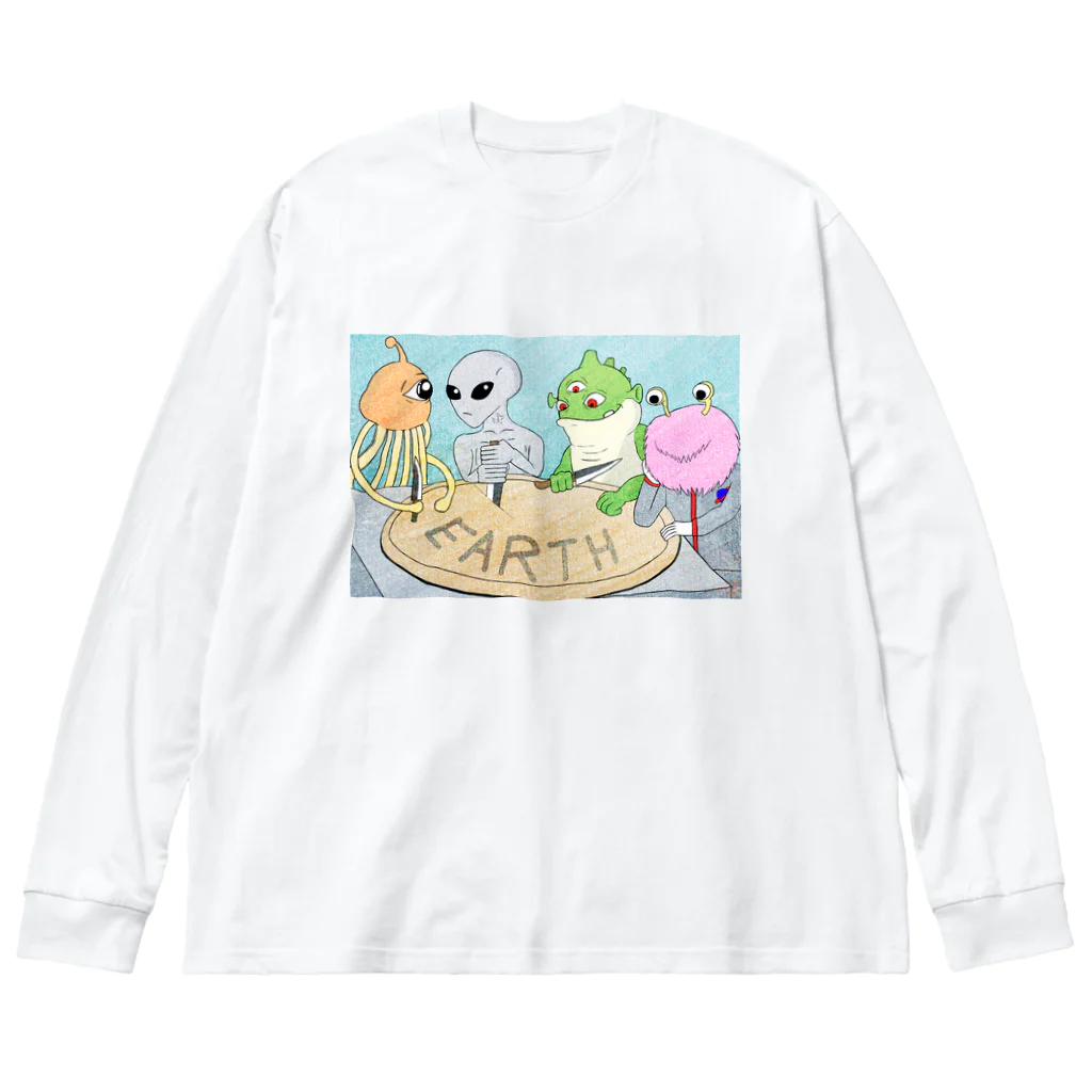 げんげん(バーサーカーモンキーズ)の宇宙戦争の風刺画 Big Long Sleeve T-Shirt