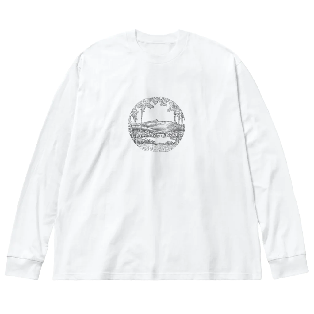 march springの川の畔　ラインアート Big Long Sleeve T-Shirt