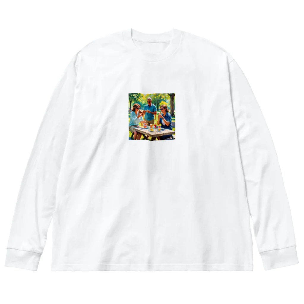 hitayakiのアイスクリームを楽しむ家族 Big Long Sleeve T-Shirt