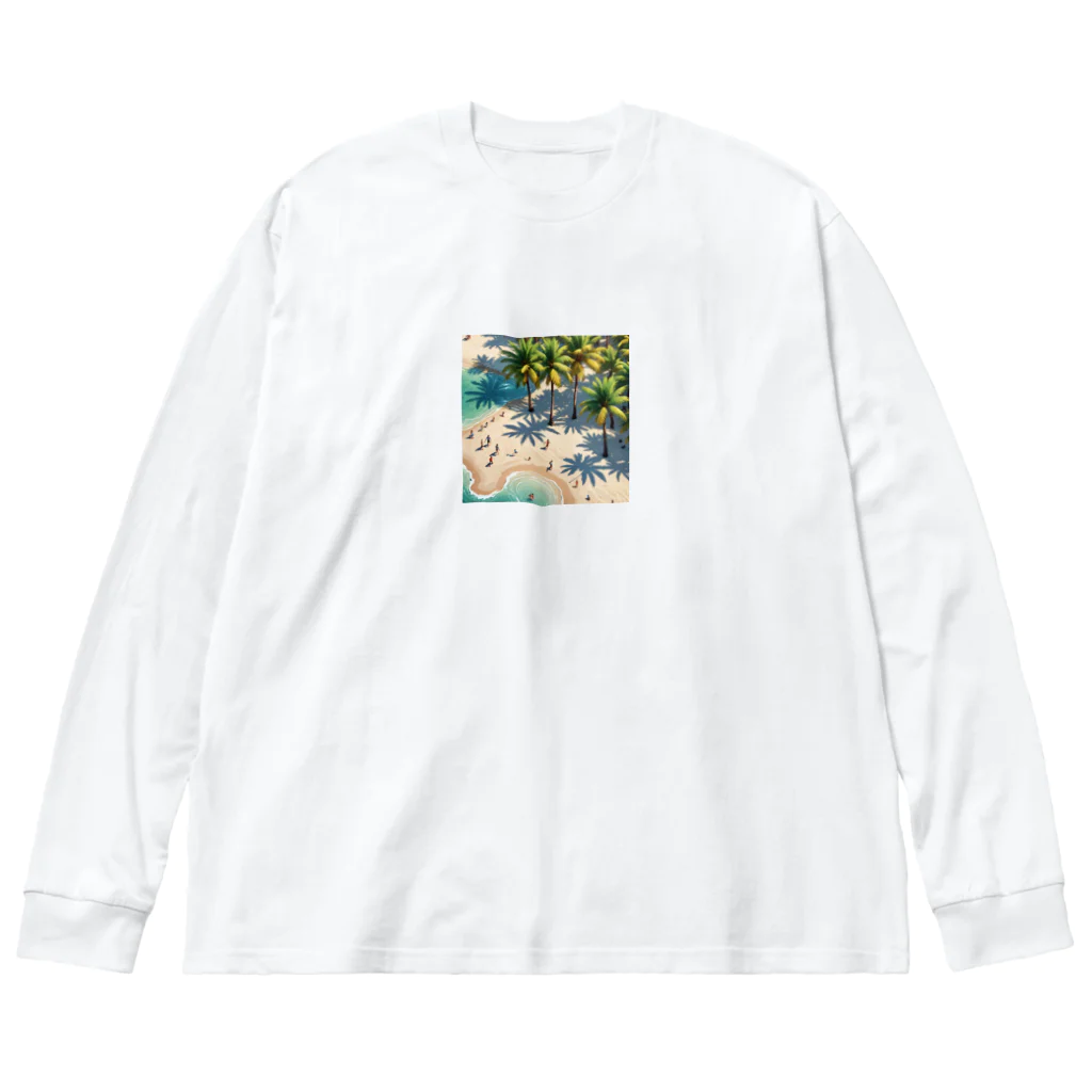 hitayakiのパームツリー沿い　ビーチ ビッグシルエットロングスリーブTシャツ