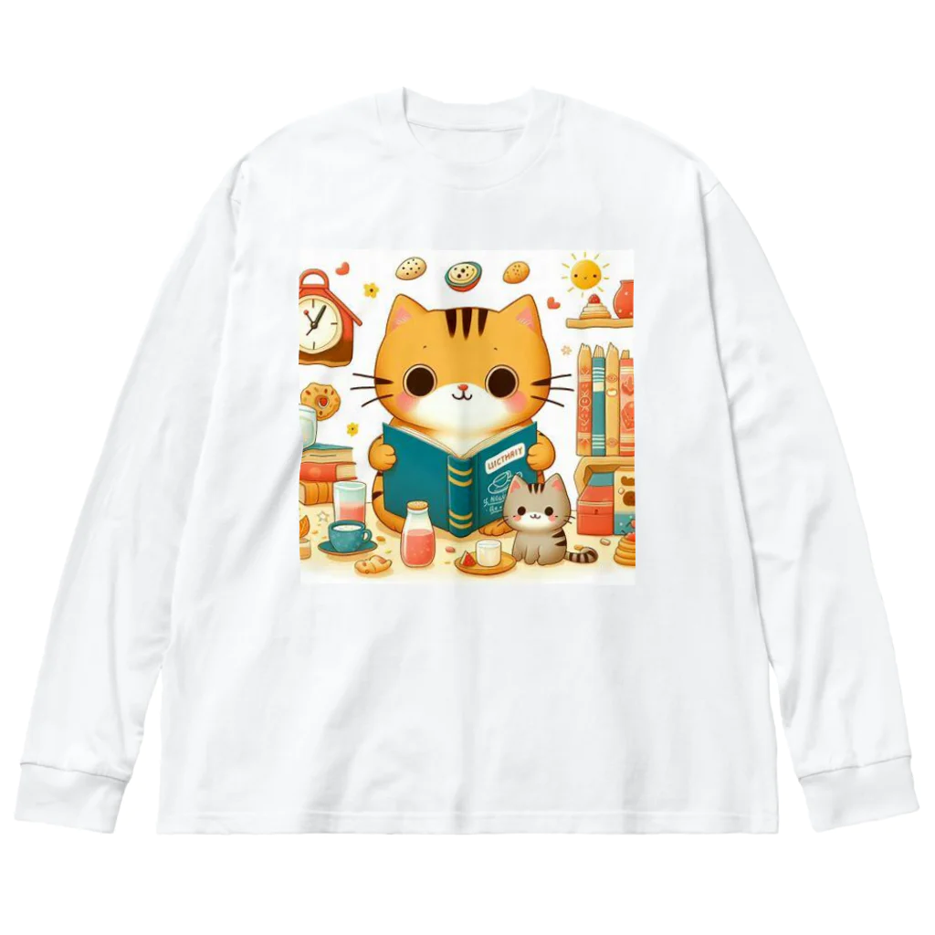 Rパンダ屋の「読書猫」グッズ Big Long Sleeve T-Shirt