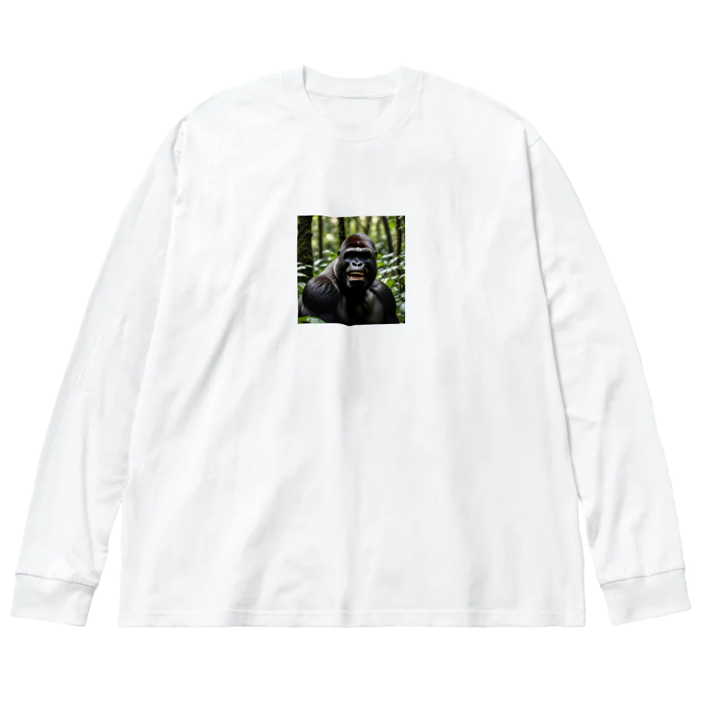 sunday_sataurday_freedayの笑っているゴリラ Big Long Sleeve T-Shirt