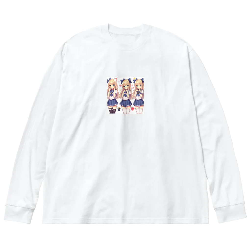 aaammmamのセーラー服　ロングヘア　美少女　アニメ　漫画　日本 Big Long Sleeve T-Shirt