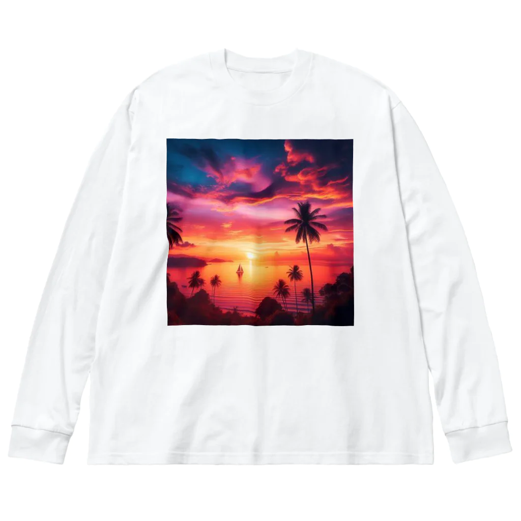 Rパンダ屋の「美しい夕焼け」グッズ Big Long Sleeve T-Shirt