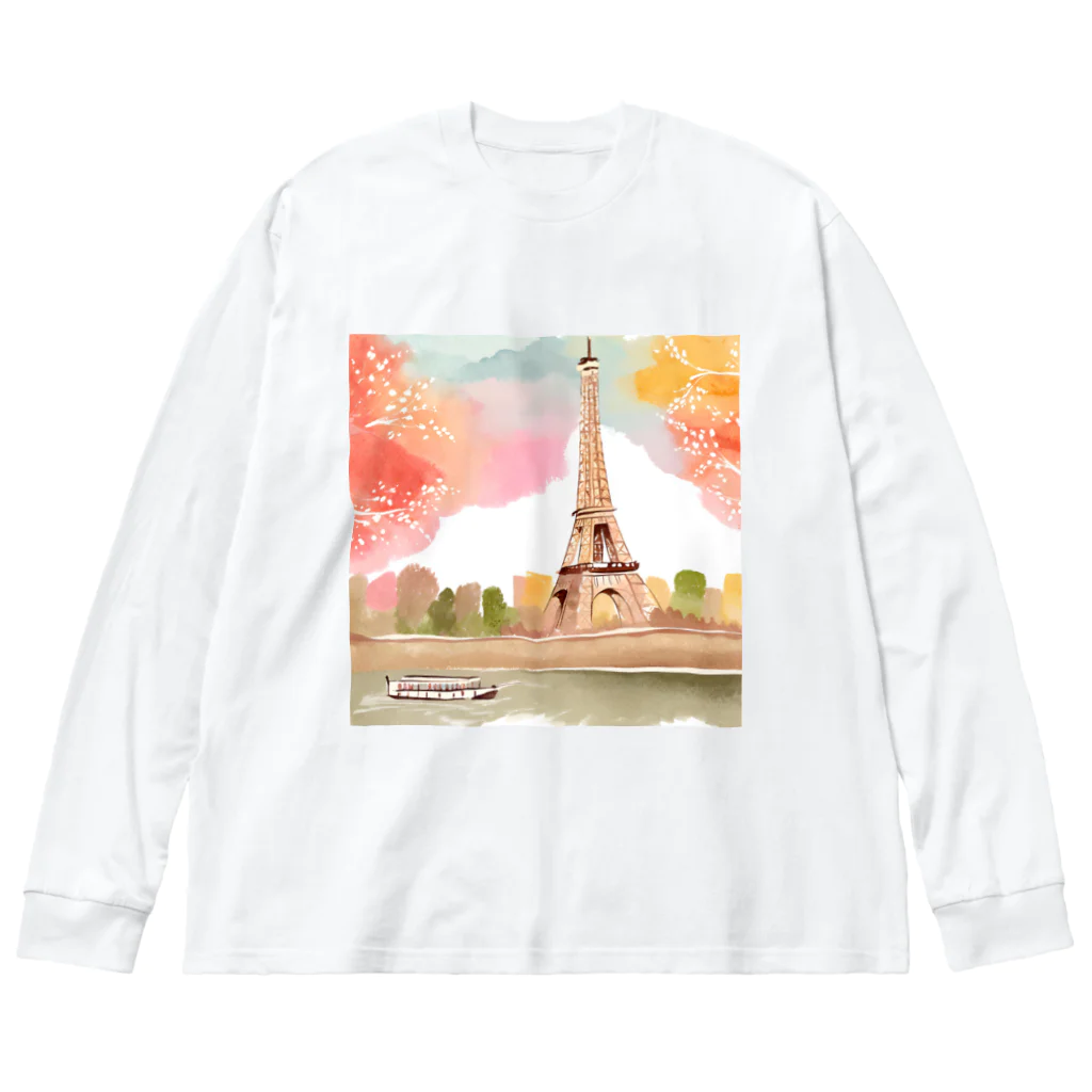 tyu-ripuのparis spring Big Long Sleeve T-Shirt