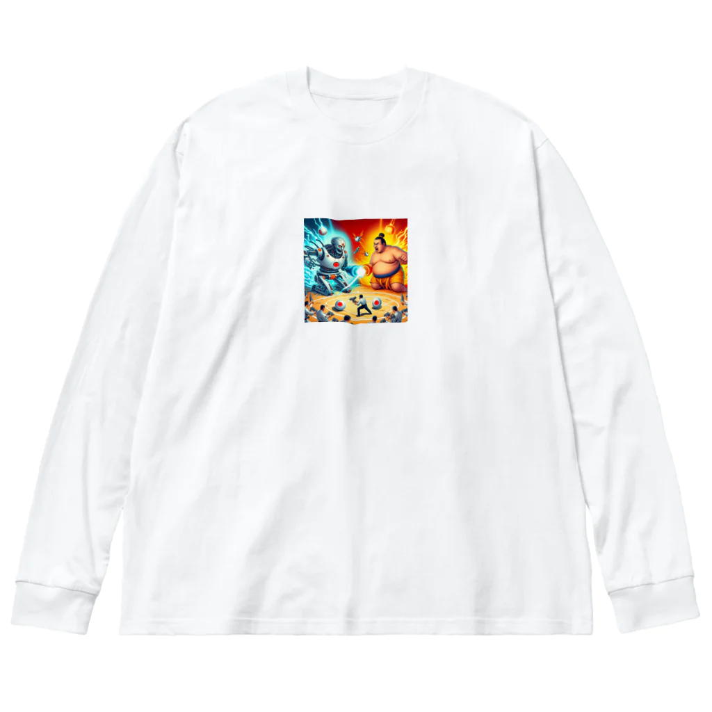 OTIRUBUTUBUTUのAI対お相撲さん Big Long Sleeve T-Shirt