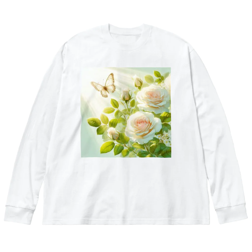 Rパンダ屋の「白薔薇」グッズ Big Long Sleeve T-Shirt