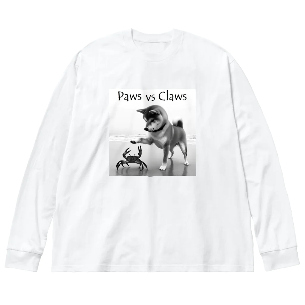 MatrixSphereのPaws vs Claws モノクローム ビッグシルエットロングスリーブTシャツ