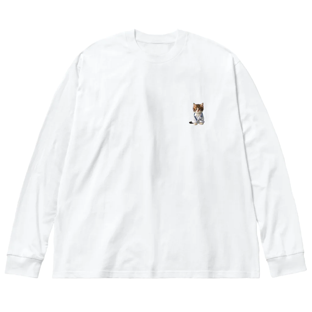 ネコネコ笑店 -Cat Goods Store-のDrねこ丸No1 ビッグシルエットロングスリーブTシャツ