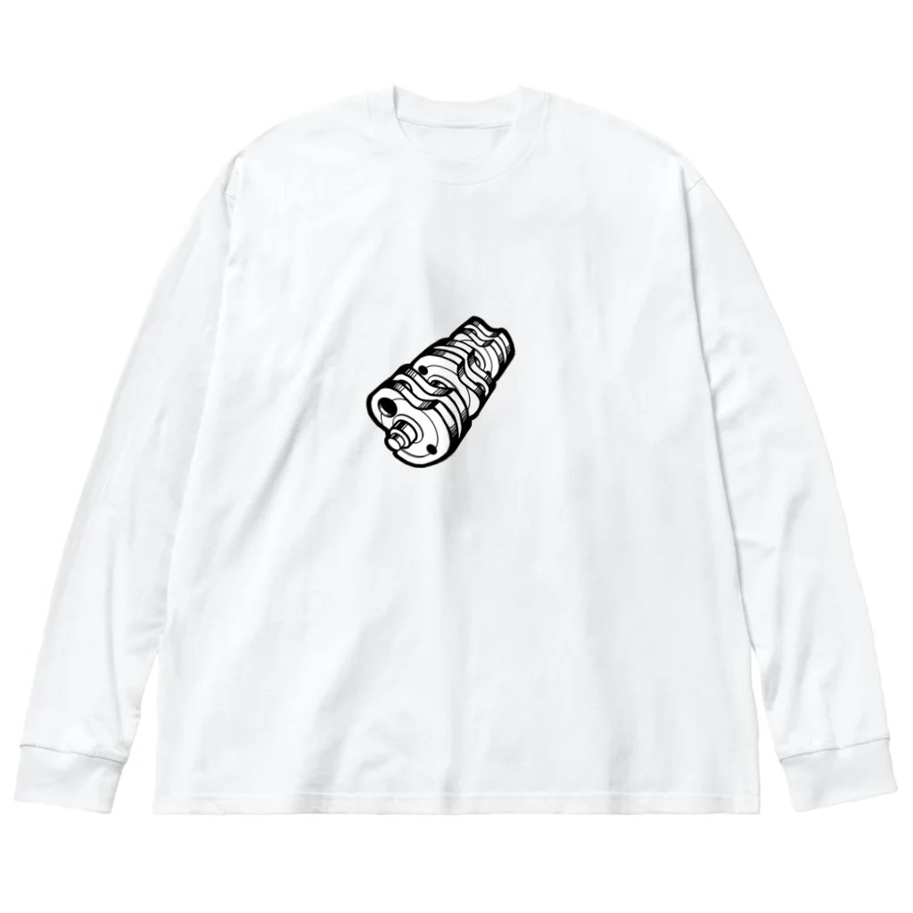 KAKUNIN TECH WEARABLEのCrankshaft Simple　（クランクシャフト_シンプル） Big Long Sleeve T-Shirt