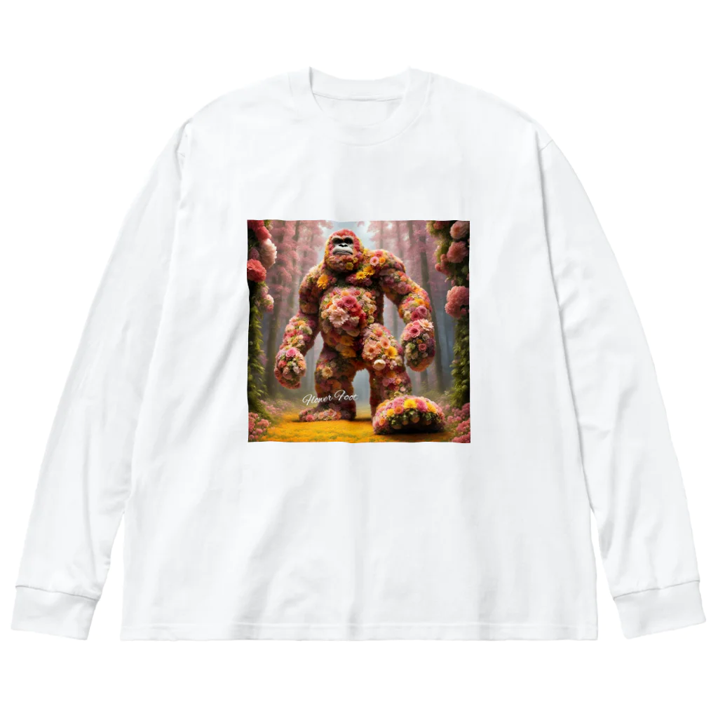 お花屋SUNのFlower Foot（フラワー・フット） Big Long Sleeve T-Shirt