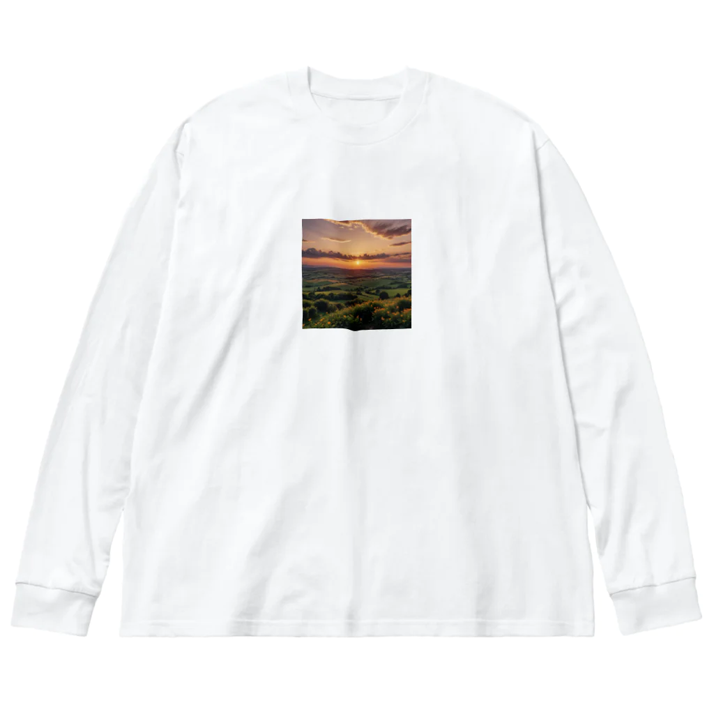 wassanwの日没の風景 ビッグシルエットロングスリーブTシャツ