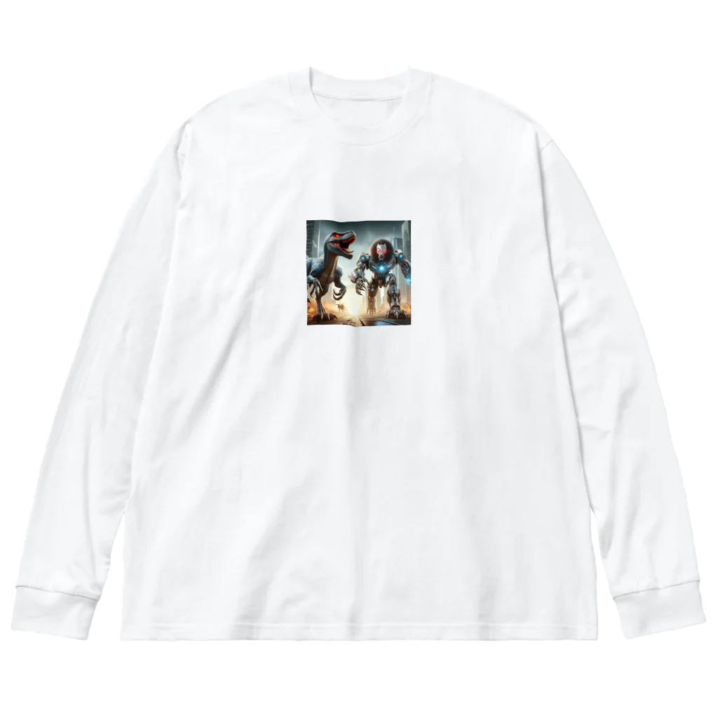 OTIRUBUTUBUTUのラプトルvsロボットライオン Big Long Sleeve T-Shirt