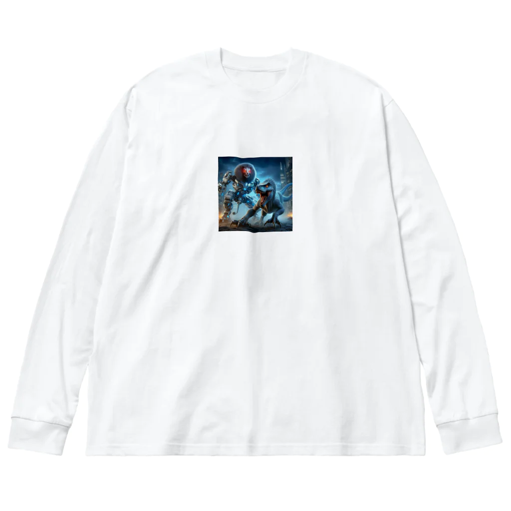 OTIRUBUTUBUTUのライオンロボットvsラプトル Big Long Sleeve T-Shirt