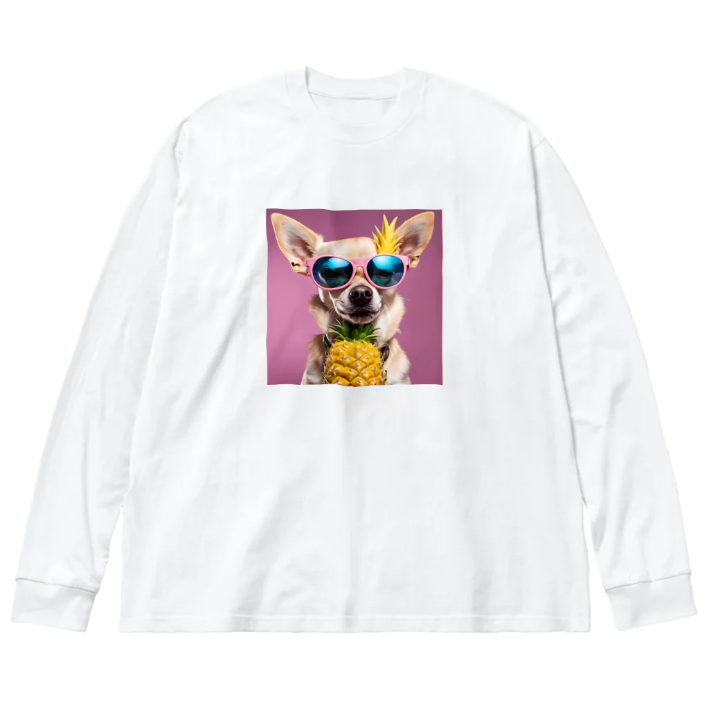 ハワイライフのイケてるパイナップル犬 Big Long Sleeve T-Shirt