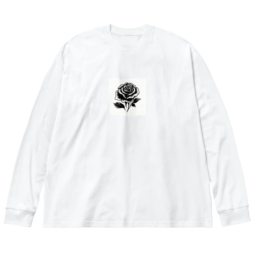 CHRON SHIROの黒い花3 Big Long Sleeve T-Shirt