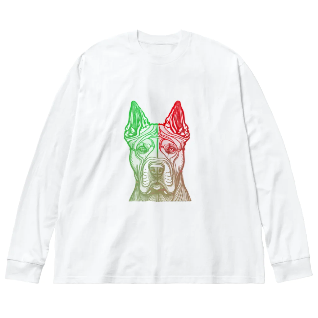 中野いちろうのレッド＆グリーンドッグ Big Long Sleeve T-Shirt