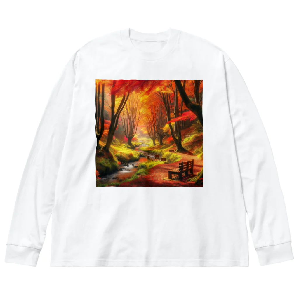 Rパンダ屋の「秋風景グッズ」 Big Long Sleeve T-Shirt