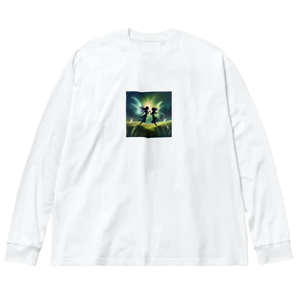 pompomダンスの夏の双子フェアリー Big Long Sleeve T-Shirt