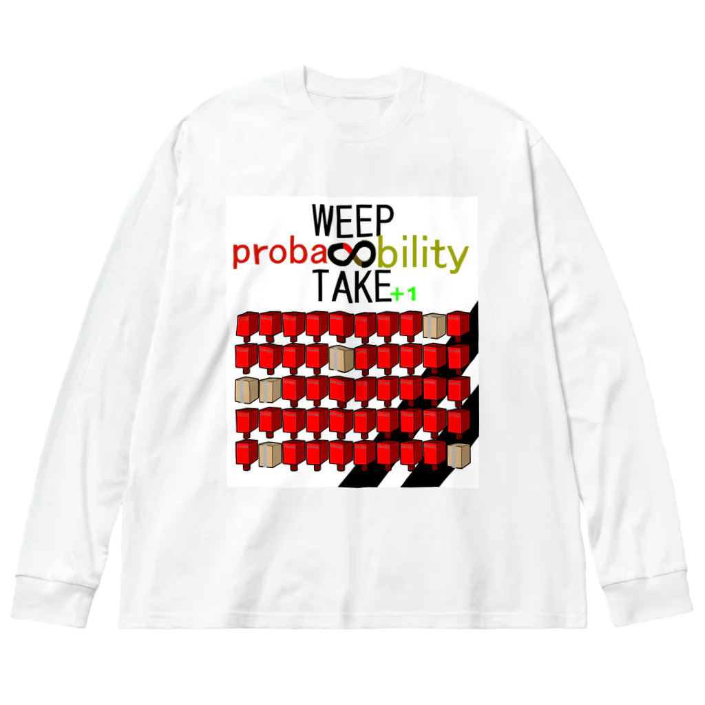 HADAKAGEKKO(WEEP＆TAKE)のWEEP＆TAKE probability Big Long Sleeve T-Shirt