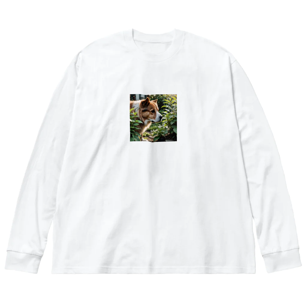 neeeeeeの草と犬 ビッグシルエットロングスリーブTシャツ