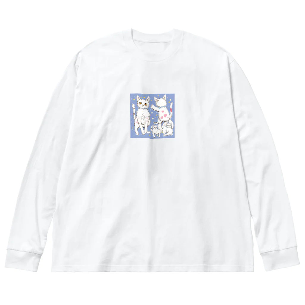 pon_gashiの可愛いだけじゃない！ ガンギマリ猫の魅力満載！ ビッグシルエットロングスリーブTシャツ