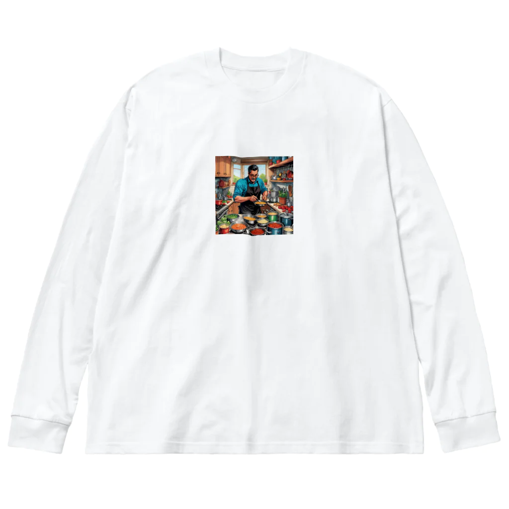 AIおじさんの料理をするおじさん Big Long Sleeve T-Shirt