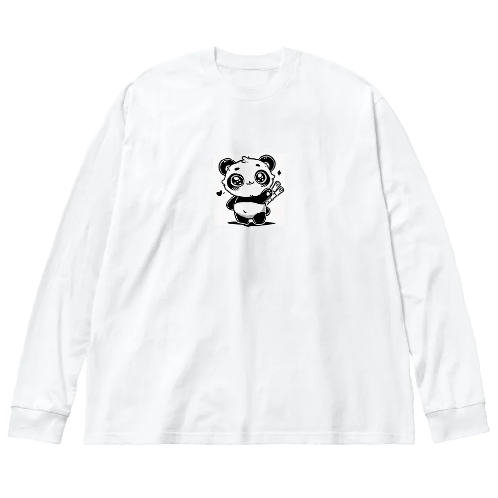 YSDNのかわいいパンダ ビッグシルエットロングスリーブTシャツ