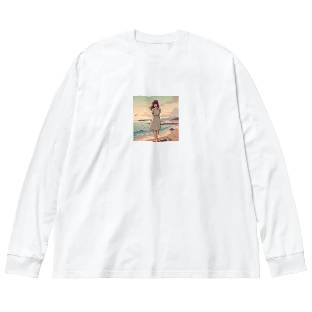 inuneko2004の海辺の女の子 Big Long Sleeve T-Shirt