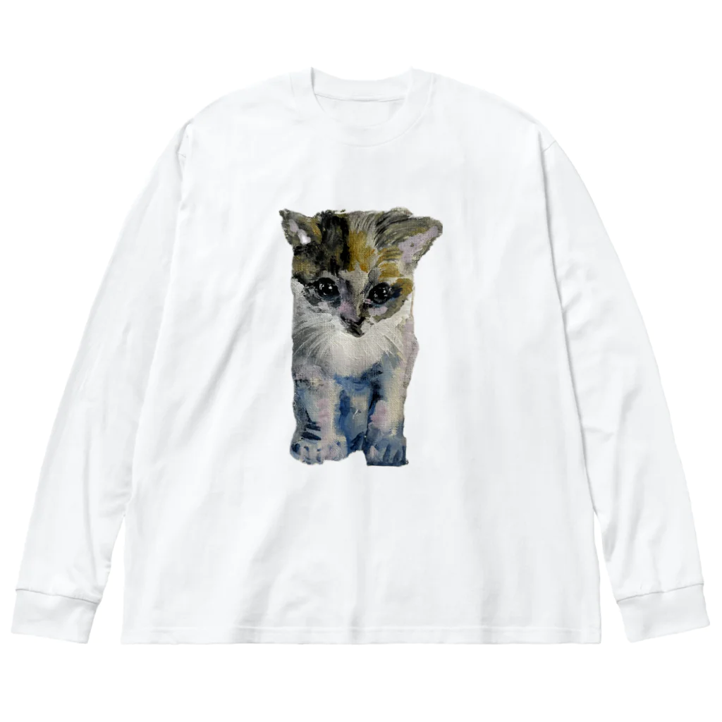 青い猫の真白 Big Long Sleeve T-Shirt