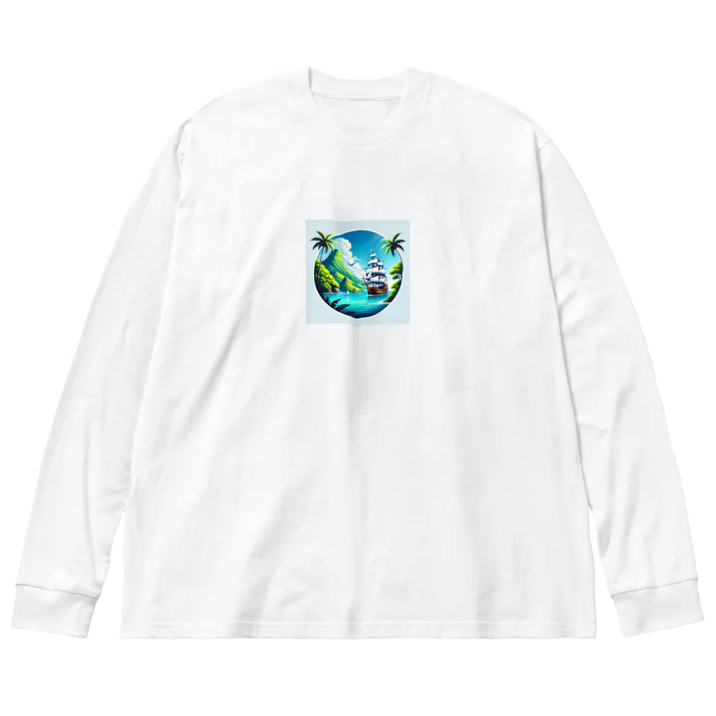 海の幸のカリブ海と船 Big Long Sleeve T-Shirt