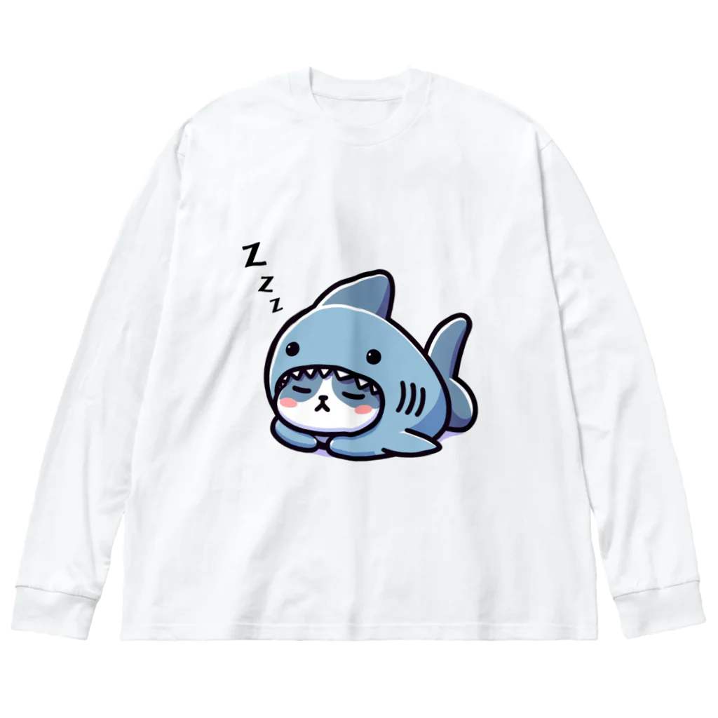 きぐるみあにまるず！のすやすや着ぐるみネコ ビッグシルエットロングスリーブTシャツ