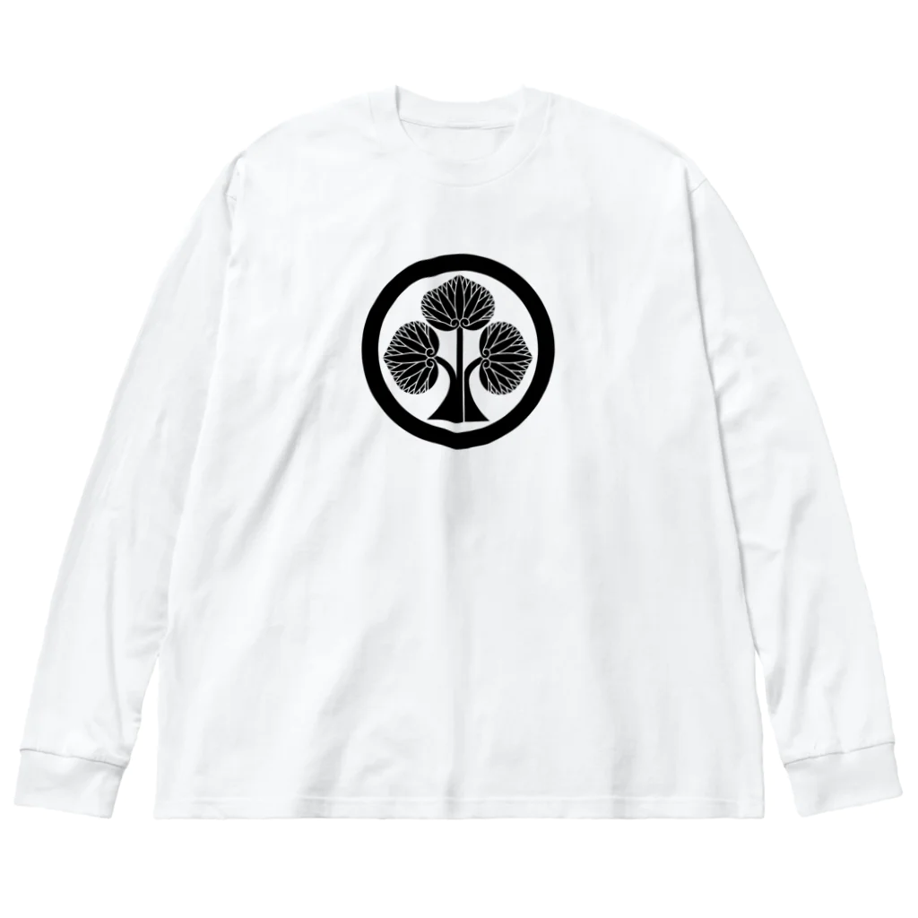 Yukimurakun「Samurai」の丸にたち葵　 ビッグシルエットロングスリーブTシャツ