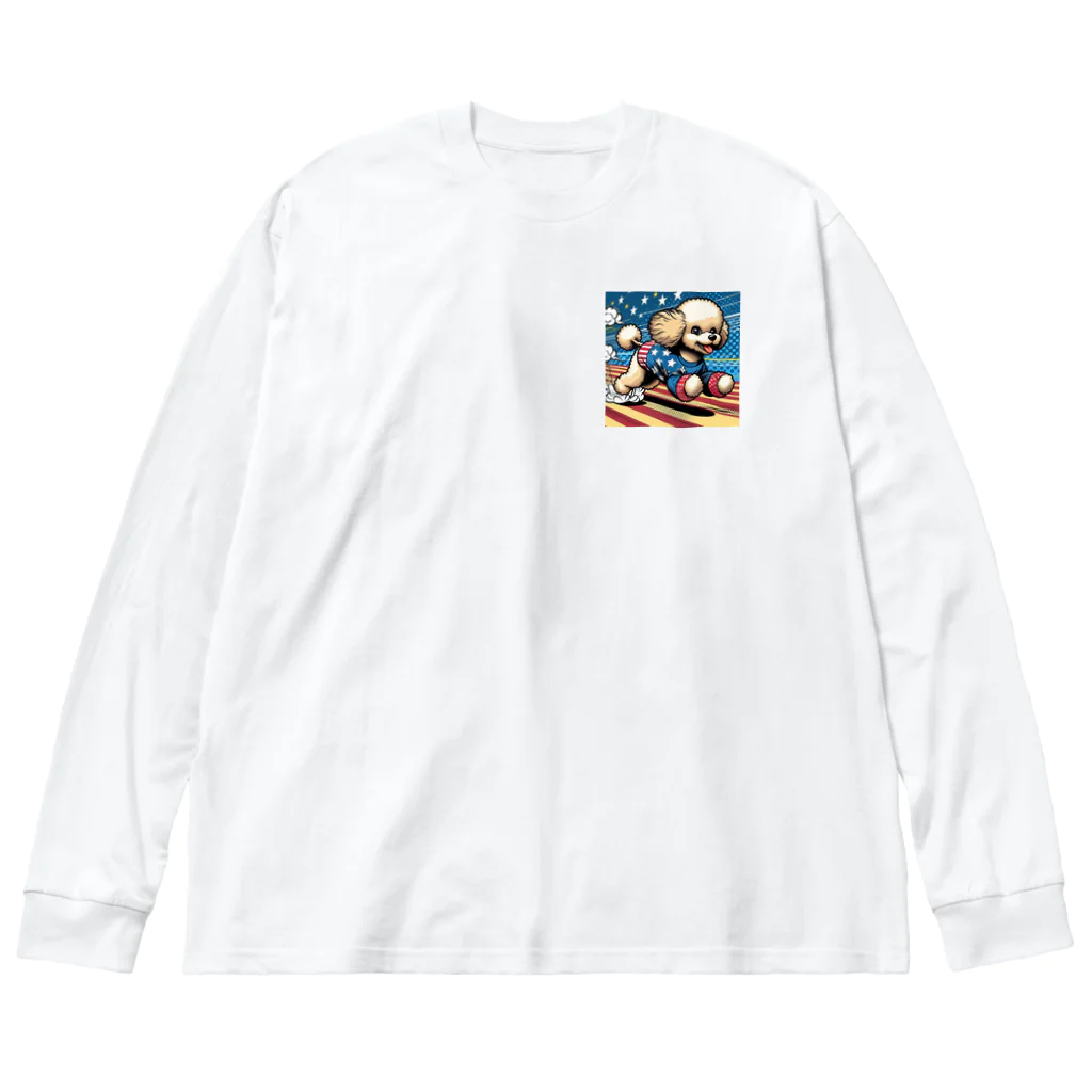 G線上のシュナウザーのアクション・プードル！自由の疾走 Big Long Sleeve T-Shirt