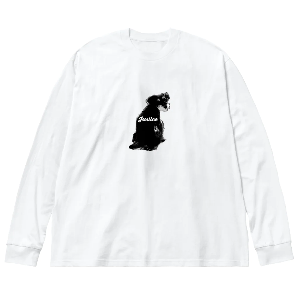 jastice1037の見返り犬ジャスティス ビッグシルエットロングスリーブTシャツ